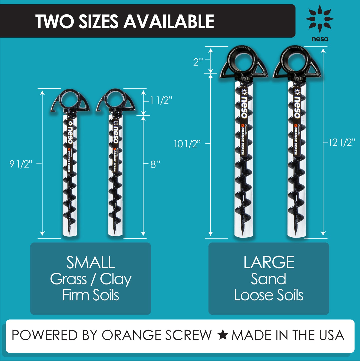 Ground Screw Stakes XL - 4 PK